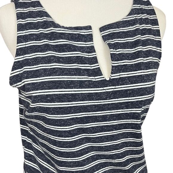 Athleta Charcoal Gray Striped Linen Blend Tank Dress XS - Picture 3 of 7